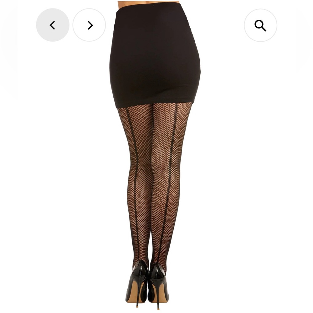 Black Sheer Lace Tights Fishnet Pantyhose